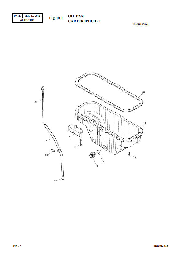 Manual de Partes Excavadora Doosan DX225LCA