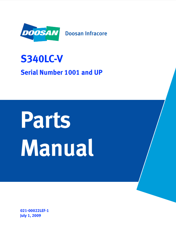 Manual de Partes Excavadora Doosan S340LC-V