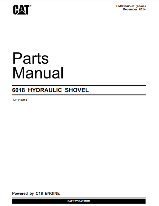 Manual de Partes Excavadora Hidraulica Caterpillar 6018