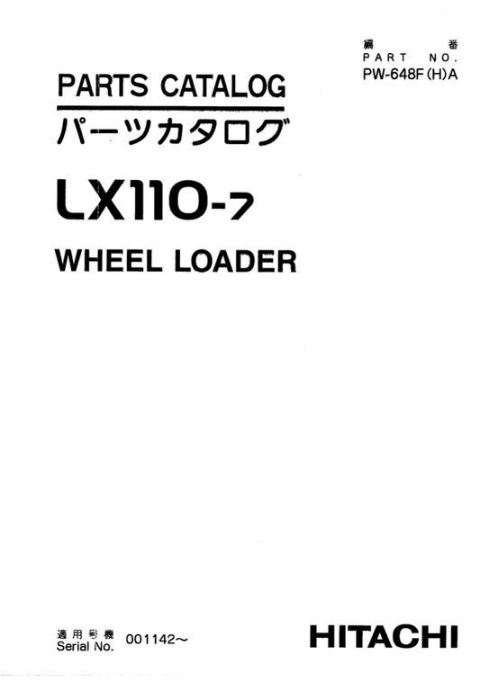 Manual de Partes Excavadora Hitachi LX110-7