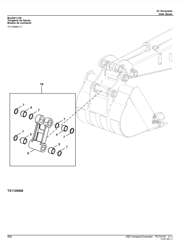 Manual de Partes Excavadora John Deere 35D - PC10116