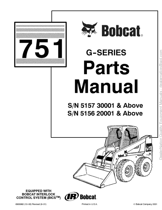 Manual de Partes Mini Cargador Bobcat 751 G SERIES