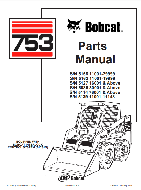 Manual de Partes Mini Cargador Bobcat 753 - 753 H