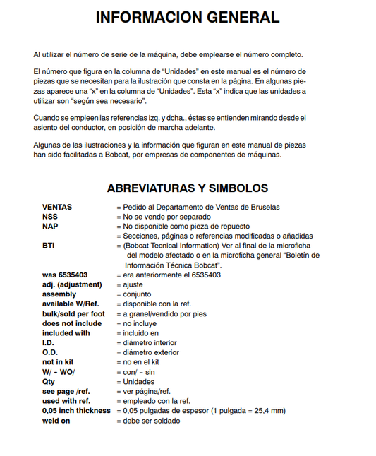 Manual de Partes Mini Excavadora Bobcat 435 AG SERIES