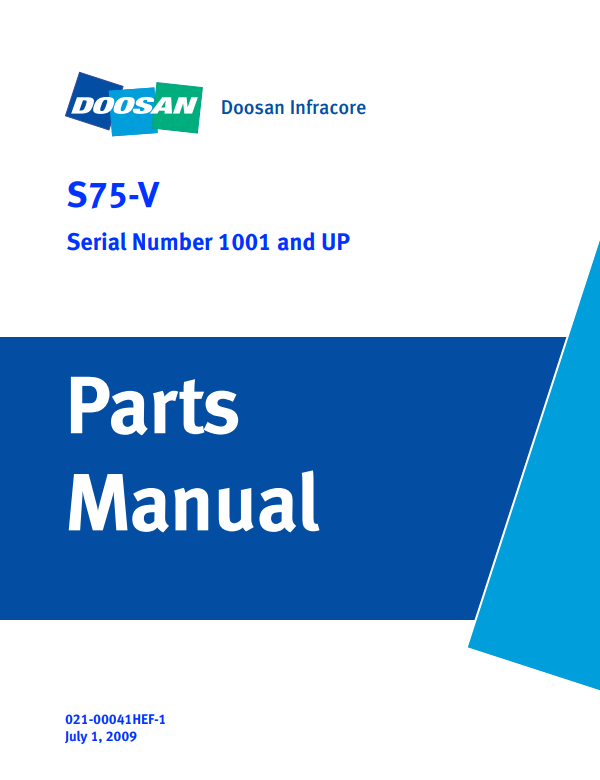 Manual de Partes Minicargador Doosan S75-V
