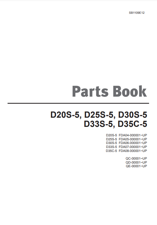 Manual de Partes Montacarga Doosan D20S-5  D25S-5  D30S-5  D33S-5  D35C-5