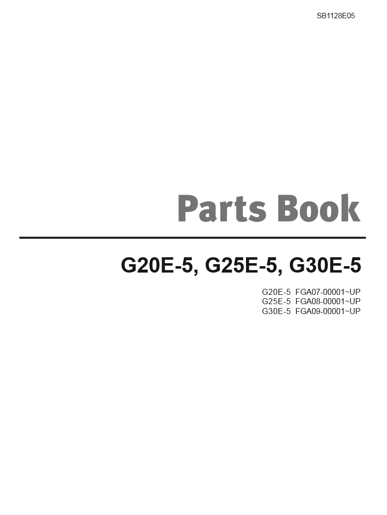 Manual de Partes Montacargas Doosan G20E-5  G25E-5  G30E-5