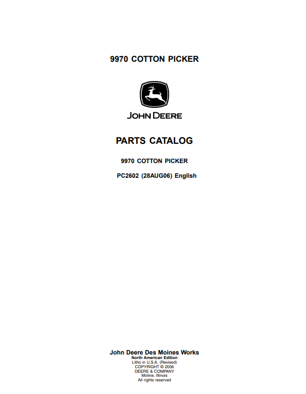 Manual de Partes Recogedora de Algodón John Deere 9970 - PC2602