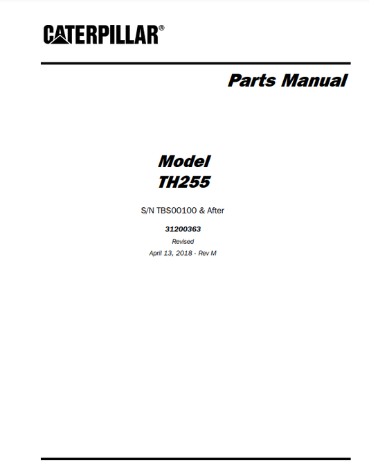 Manual de Partes Telehandler Caterpillar TH255