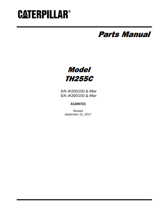 Manual de Partes Telehandler Caterpillar TH255C