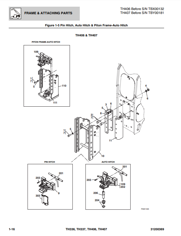 Manual de Partes Telehandler Caterpillar TH336- TH337- TH406- TH407