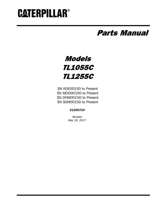 Manual de Partes Telehandler Caterpillar TL1055C- TL1255C