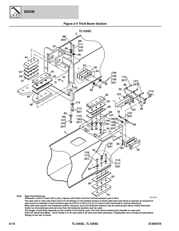 Manual de Partes Telehandler Caterpillar TL1055C- TL1255C
