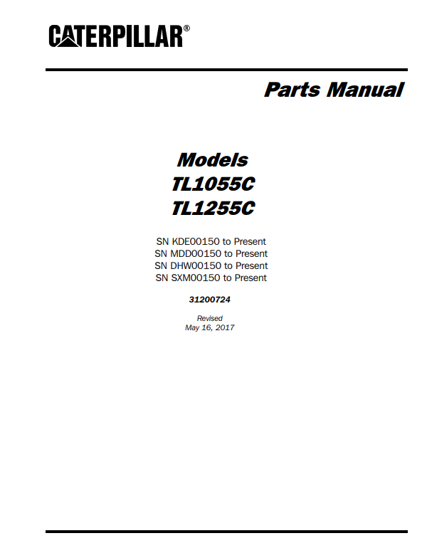 Manual de Partes Telehandler Caterpillar TL642