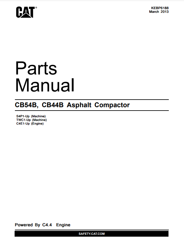 Manual de Partes Vibrocompactador Caterpillar CB54B - CB44B