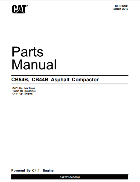 Manual de Partes Vibrocompactador Caterpillar CB54B - CB44B