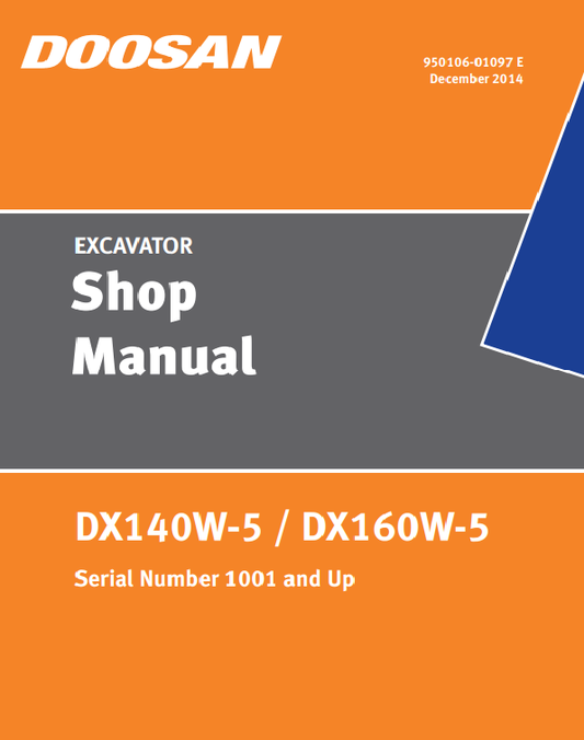 Manual de Reparación Excavadora Doosan DX140W-5  DX160W-5