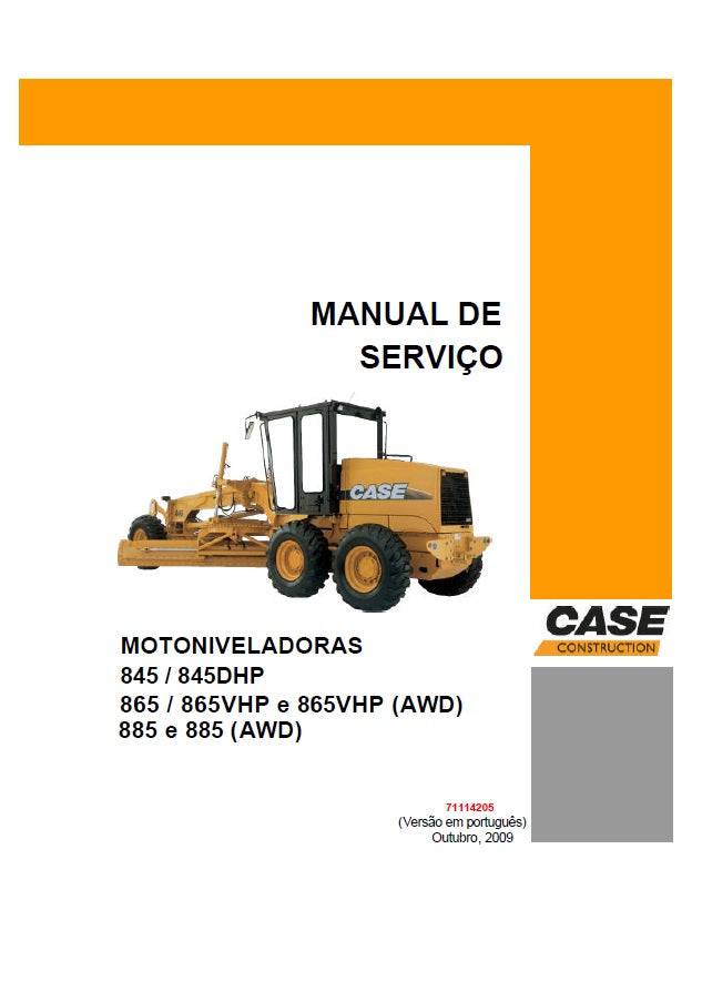 Manual de Servicio Case 845/ 845DHP  865/ 865VHP e 865VHP (AWD) 885 e 885 (AWD)