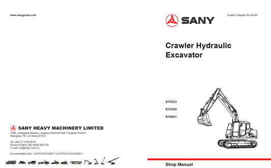 Manual de Servicio Excavadora Sany SY55C3 SY55C9 SY60C1