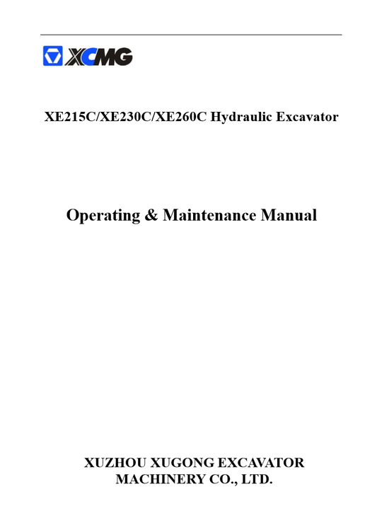 Manual de Servicio Plano Hidráulico Excavadora XCMG XE230