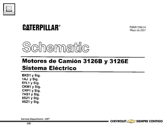 Manual Diagrama Circuito Eléctrico Motor Caterpillar 3126B, 3126E