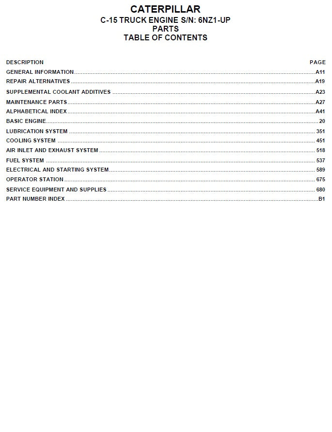 Manual de Servicios Caterpillar 6NZ1-Up