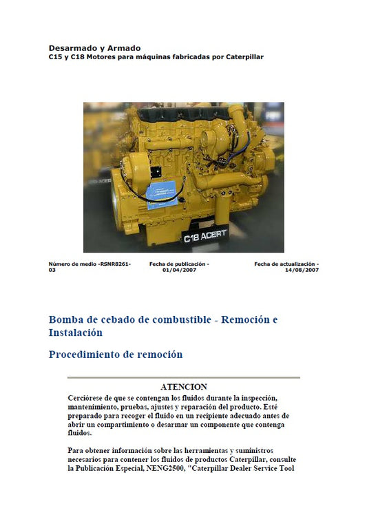 Manual de Servicios Caterpillar C15 - C18