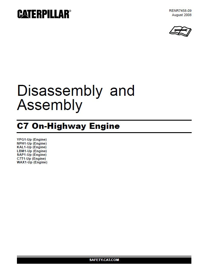 Manual de Servicios Caterpillar YPG-Up / NPH1-Up / KAL1-Up / LBM1-Up / SAP1-Up / C7T1-Up / WAX1-Up