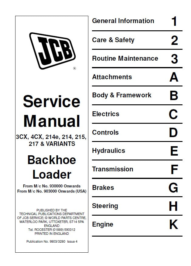 Manual de Servicios JCB 3CX, 4CX, 214E, 214, 215, 217