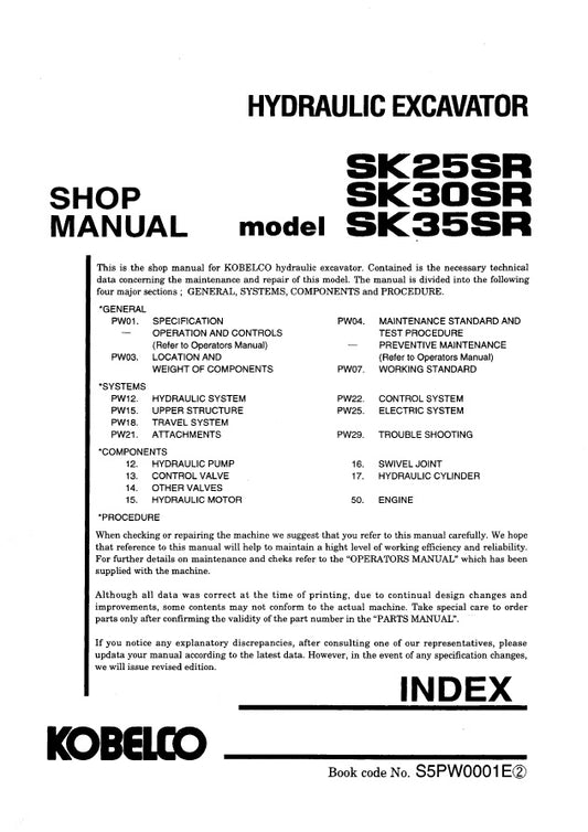Manual de Servicios Kobelco SK25SR- SK30SR- SK35SR