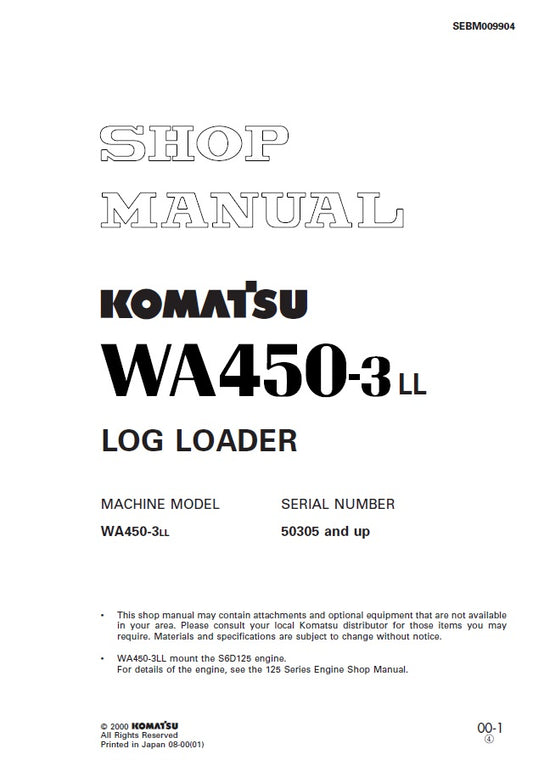 Manual de Servicios Komatsu WA450-3 LL