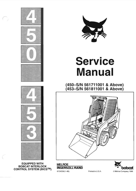 Manual de Servicios Mini Cargador Bobcat 450 - 453