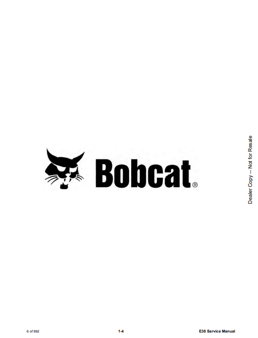 Manual de Servicios Mini Excavadora Bobcat E35
