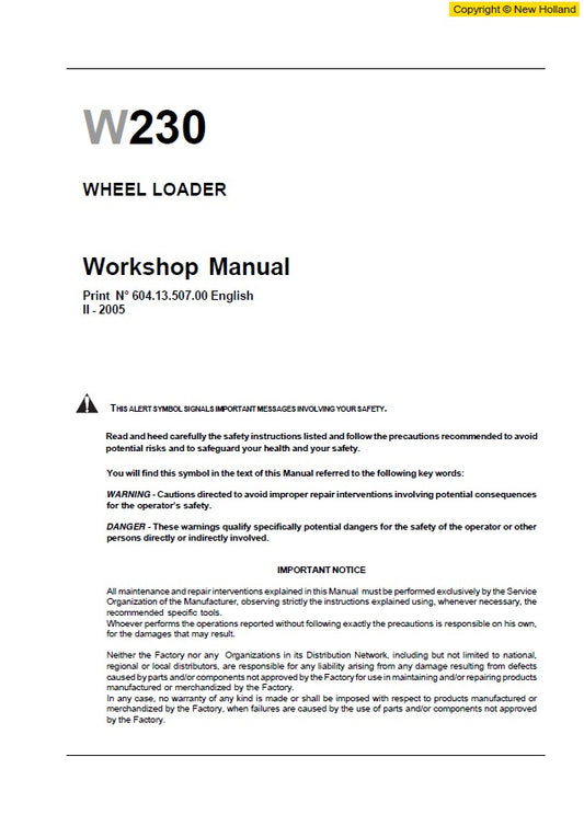 Manual de Servicios New Holland  W230