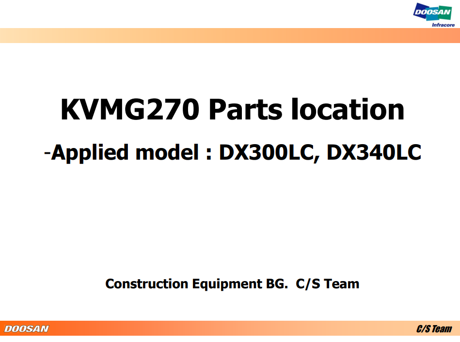Manual de Ubicacón de Piezas Excavadora Doosan DX300LC, DX340LC