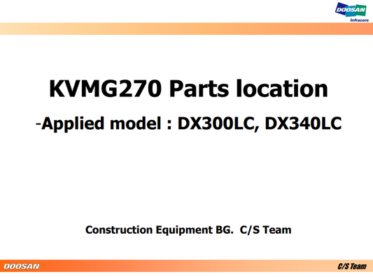 Manual de Ubicacón de Piezas Excavadora Doosan DX300LC, DX340LC