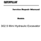 Manual de plano hidráulico Excavadora Caterpillar 302-5