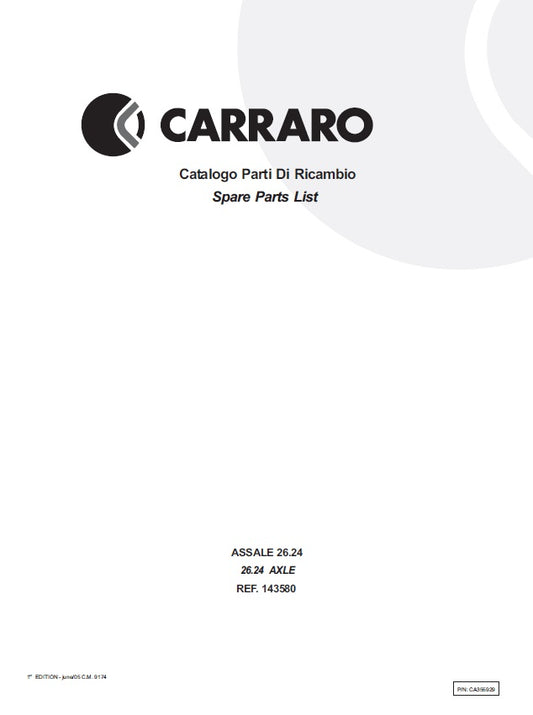 Transmision Carraro 26.24  143580 Manual de Partes